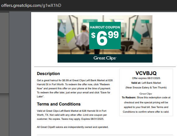 2026 April Printable Coupons Great Clips Off 5$ tweet media