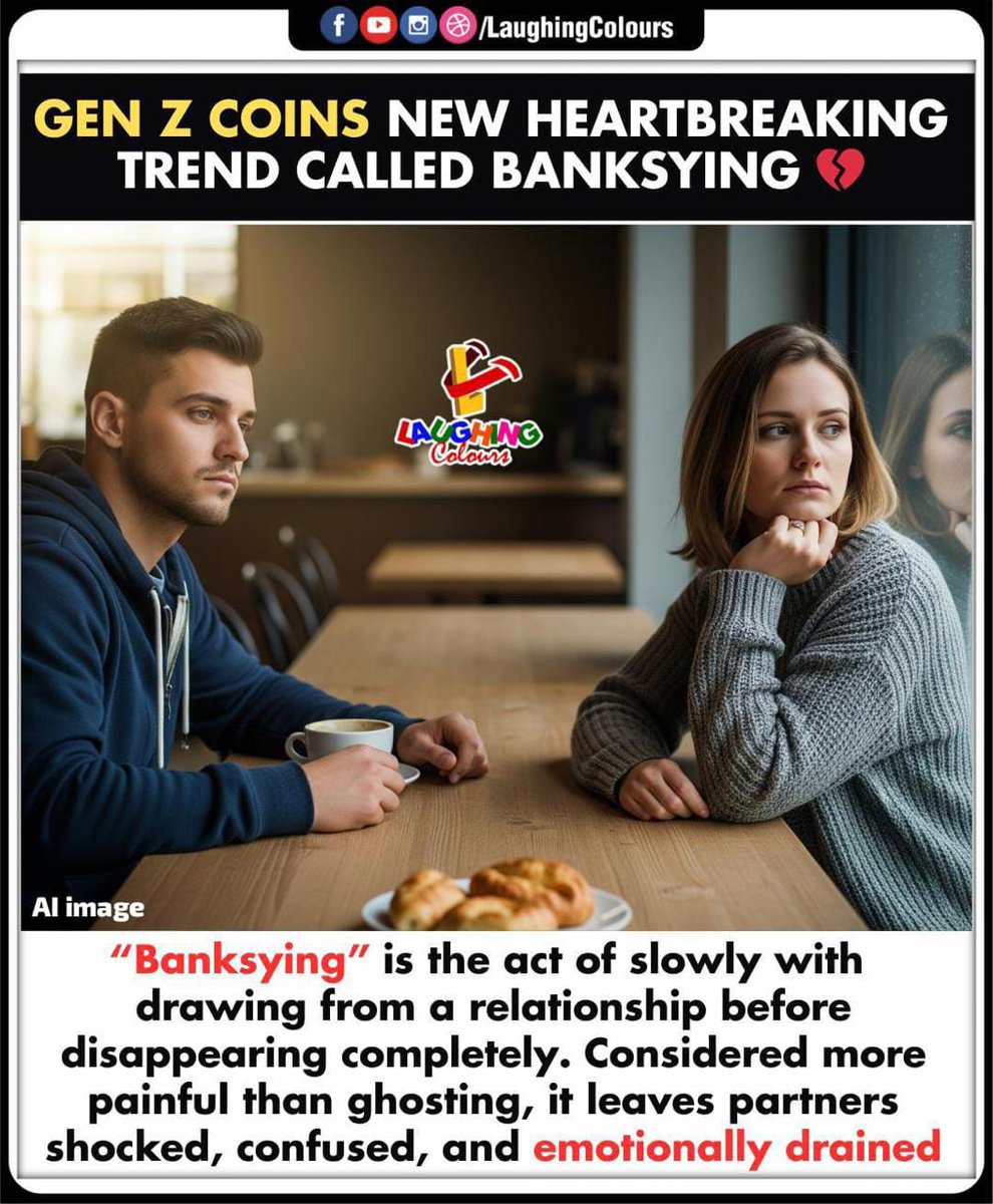 LaughingColours's tweet image. New Age Heartbreak 💔

#GenZ #DatingTrends #Banksying #Relationships #Heartbreak #ModernLove