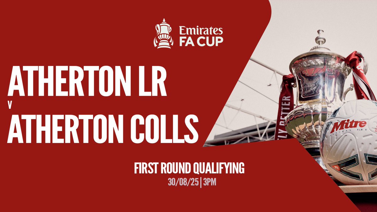 🏆 𝙁𝘼 𝘾𝙪𝙥 𝘿𝙧𝙖𝙬

The Colls have been drawn away to rivals <a href="/AthertonLRFC/">Atherton Laburnum Rovers FC</a> in the next round of the <a href="/EmiratesFACup/">Emirates FA Cup</a>. 

Dust off your flat caps Colls fans, the derby is back! 

#PrideOfAtherton