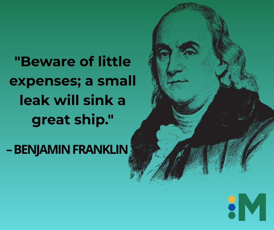 MFFFoundation's tweet photo. 🚢 In other words: Mind your budget leaks before they turn into financial icebergs. Very wise words from one-half of our namesake! #BenFranklin #financialfreedom https://t.co/qwPkEcyQez