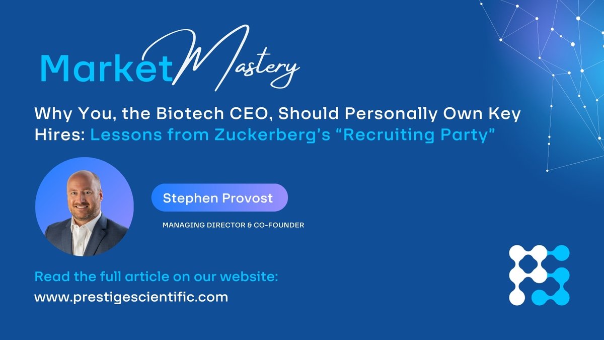 Are you a CEO building a high-stakes team for a novel therapeutic platform, pivotal clinical trial, or new R&amp;D function? Don’t just observe, drive the process. 

Here's why: ow.ly/yhKQ50WG0bK

#thoughtleadership #biotech #pharma #lifesciences #prestigescientific