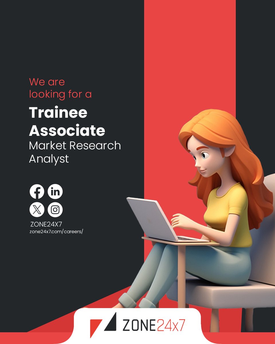 We are on the lookout for a Trainee Associate – Market Research Analyst to join our team. 

📩 Apply now: zone24x7.com/internships/tr…

#Zone24x7 #HiringNow #careers #Vacancy #MarketingJobs #MarketResearchAnalyst #TraineeJobs #MarketResearch #BusinessInsights #DataAnalysis