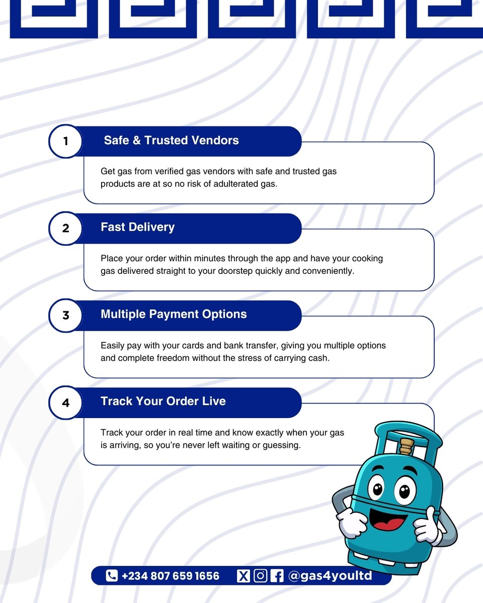 Gas4youltd's tweet photo. Why stress over calling your gas guy when there’s a smarter way to get your cooking gas?

Here are 4 reasons why ordering gas on Gas4You is smarter than calling that Gas Guy down the road. https://t.co/lzNMGLkLty