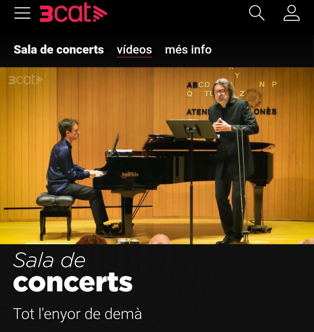 Daniel Blanch (@danielblanchpno) on Twitter photo Podeu recuperar a "Sala de concerts" de 3Cat el recital "Tot l'enyor de demà" que vaig fer el 2024 amb <a href="/DavidAlegret/">David Alegret</a> dins del 13è cicle "Els teus clàssics" organitzat per <a href="/JoanManen/">Associació JoanManén</a>. Cançons de Joan i Ricard Lamote de Grignon i Miquel Ortega Pujol
3cat.cat/3cat/lamote-de… Podeu recuperar a "Sala de concerts" de 3Cat el recital "Tot l'enyor de demà" que vaig fer el 2024 amb <a href="/DavidAlegret/">David Alegret</a> dins del 13è cicle "Els teus clàssics" organitzat per <a href="/JoanManen/">Associació JoanManén</a>. Cançons de Joan i Ricard Lamote de Grignon i Miquel Ortega Pujol
3cat.cat/3cat/lamote-de…
