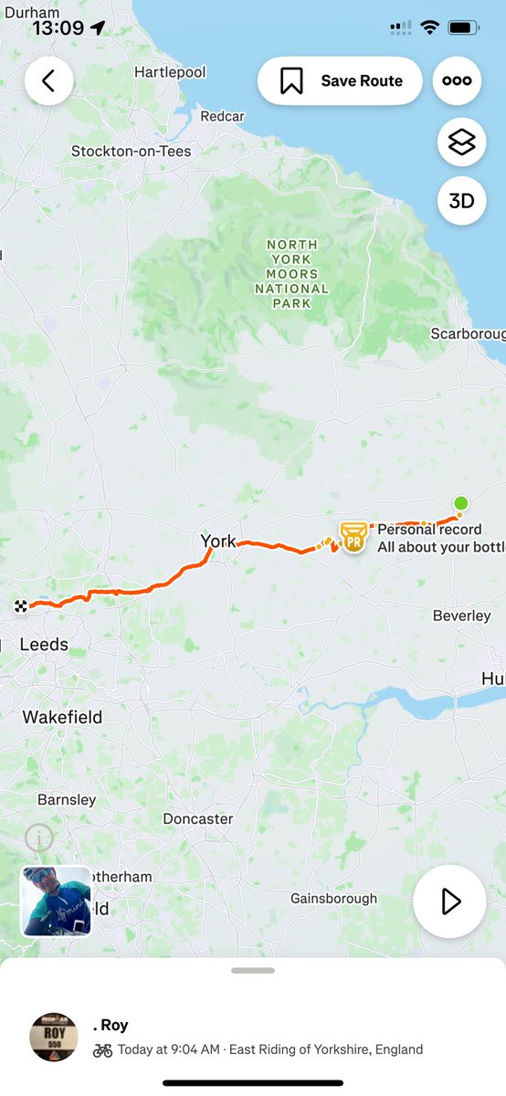 95km and a 3.5hrs ride to t’other side of Yorkshire for tonight’s match.

That 230mins was great for my Mental Wellness - I’m guessing 90+ mins of stress tonight will cancel that out 🤦🏻

Come on Leeds 

#MentalWellness #mind #lufc