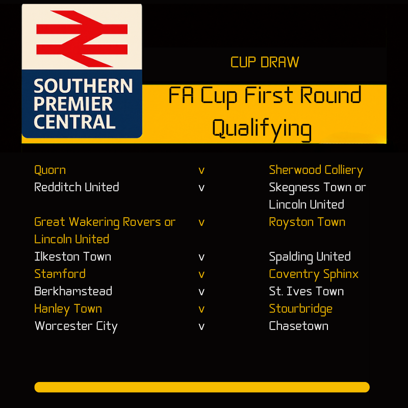Southern Premier Central (@spremcentral) on Twitter photo 🏆 FA CUP FIRST ROUND QUALIFYING DRAW
The draw has been made for the <a href="/EmiratesFACup/">Emirates FA Cup</a> First Round Qualifying round.
All fixtures featuring Southern Premier Central clubs are listed in images.
📅Matches to be played Saturday 30th August at 3pm.
💰Winners receive £2,250, Losers 🏆 FA CUP FIRST ROUND QUALIFYING DRAW
The draw has been made for the <a href="/EmiratesFACup/">Emirates FA Cup</a> First Round Qualifying round.
All fixtures featuring Southern Premier Central clubs are listed in images.
📅Matches to be played Saturday 30th August at 3pm.
💰Winners receive £2,250, Losers