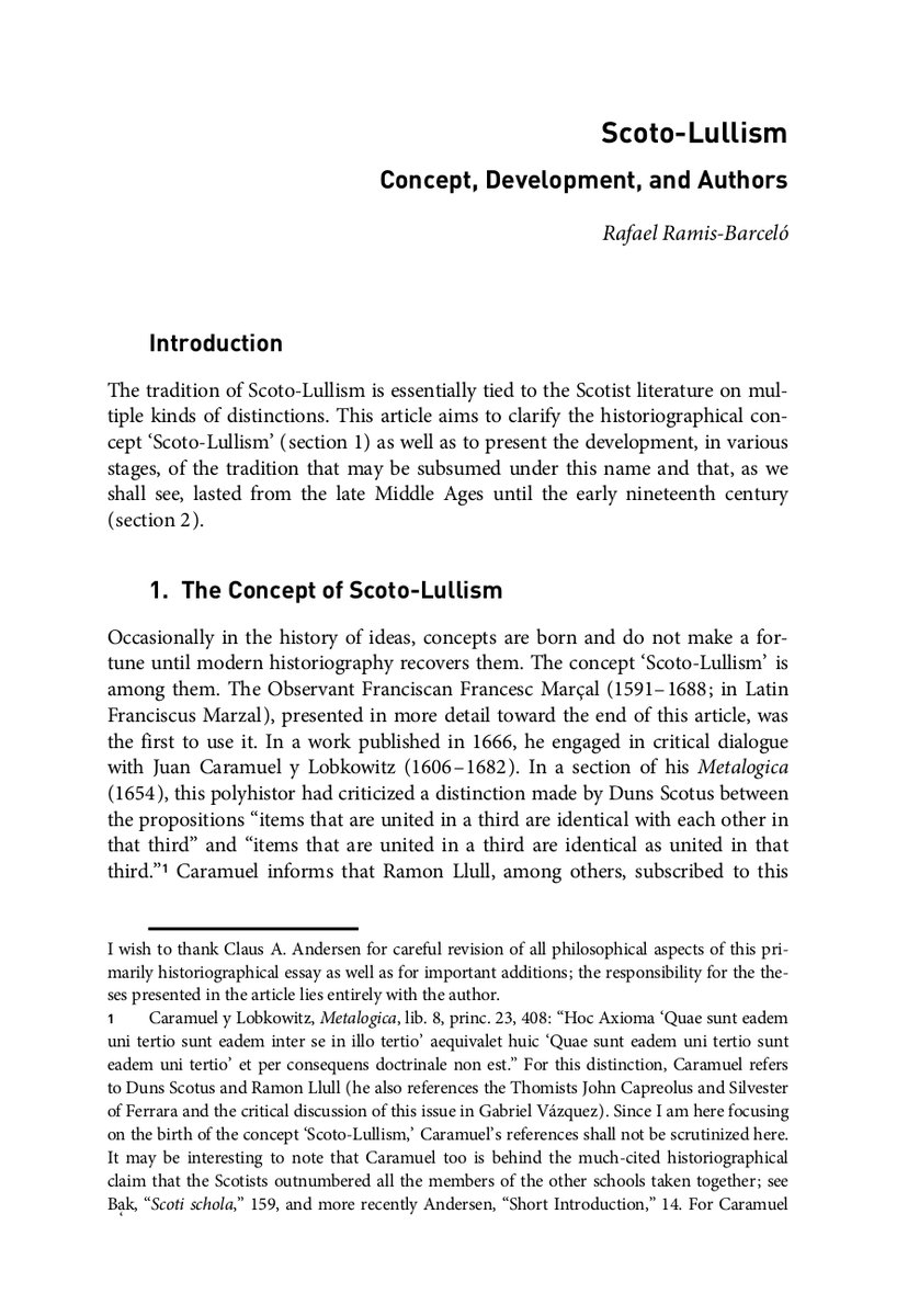 El escoto-lulismo fue una corriente escolástica que pretendía acercar las doctrinas de Ramon Llull a las de Escoto. Empezó en Mallorca y tuvo difusión en varios  puntos de Europa (ss. XV-XVIII). En este escrito analizo su evolución y sus protagonistas:
academia.edu/143496913/Scot…