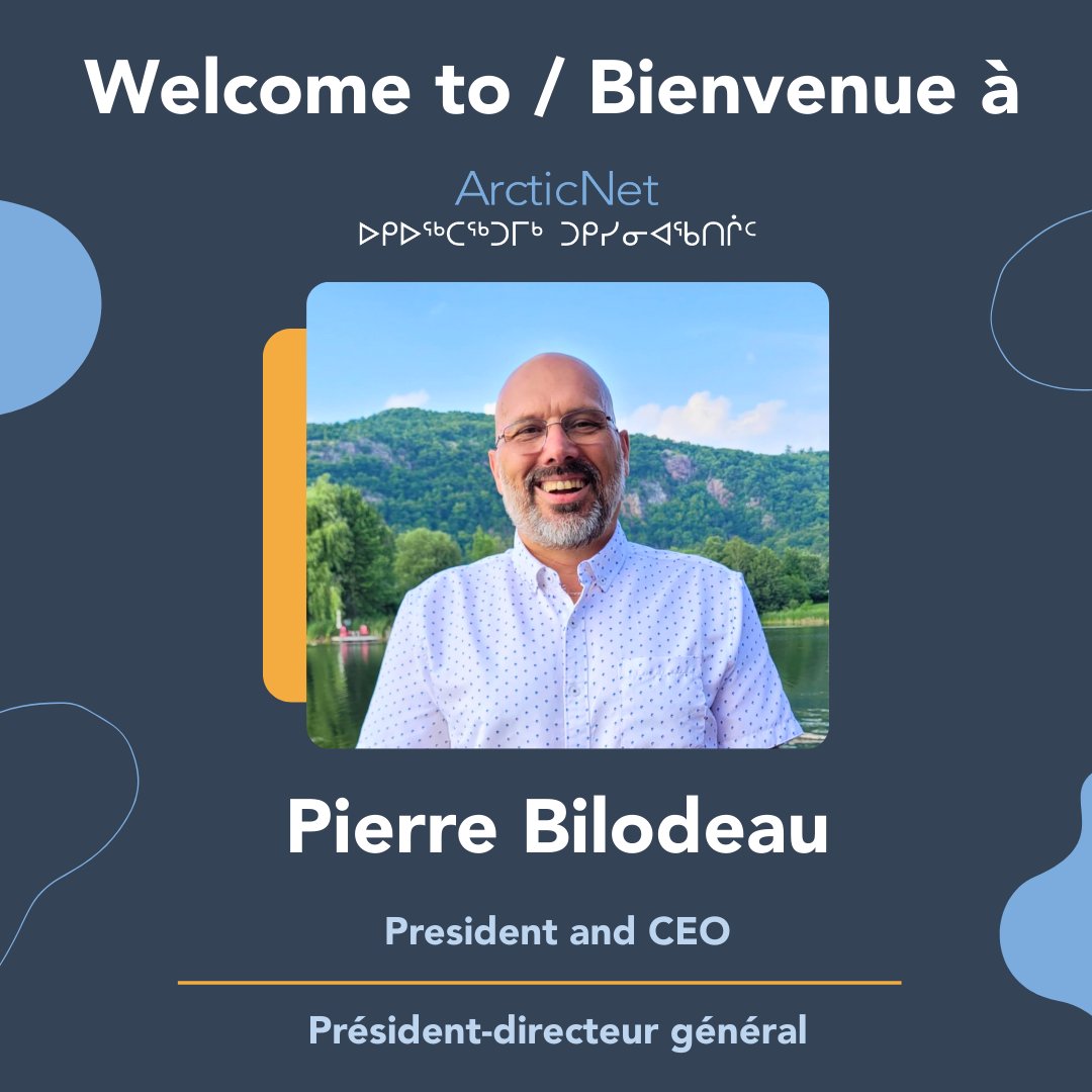 ArcticNet's tweet photo. 🎉 Please join us in welcoming Pierre Bilodeau as the new President and CEO of #ArcticNet! 

🎉 Joignez-vous à nous pour souhaiter la bienvenue à Pierre Bilodeau, le nouveau président-directeur général d’#ArcticNet pour sa première journée officielle avec nous! https://t.co/3VAGmmxaMX
