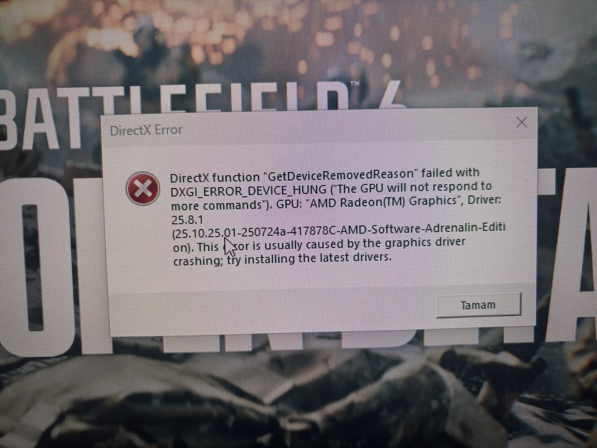 Amd 7800xt ekran kartı kuşanıyorum böyle bir hata aldım aygıt yöneticisine girip ekran kartına baktım ve ünlem işareti gördüm. Sağ click yapıp sürücüyü güncelle yapınca düzeldi bilginize. Amd nin lenfi uygulamasından da yapmıştım güncellemeyi ama işe yaramamıştı.