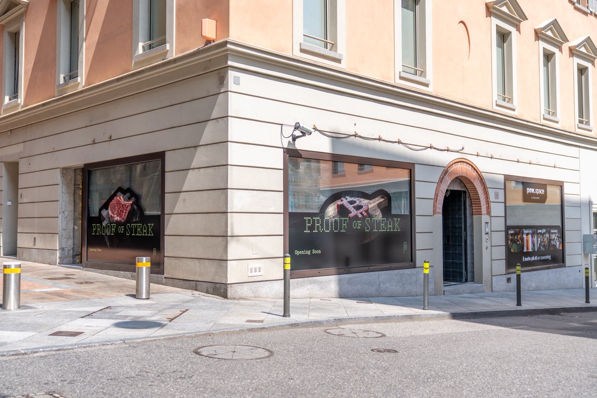 pow_space's tweet image. Something&apos;s cooking at the @pow_space in @luganomycity ... 🔥

Get ready for Proof of Steak. The premier destination for those who appreciate sound money and prime cuts. We&apos;re firing up the grill.

Opening soon.

#ProofOfSteak #ProofOfWork #Bitcoin #Lugano #PlanB #Ticino