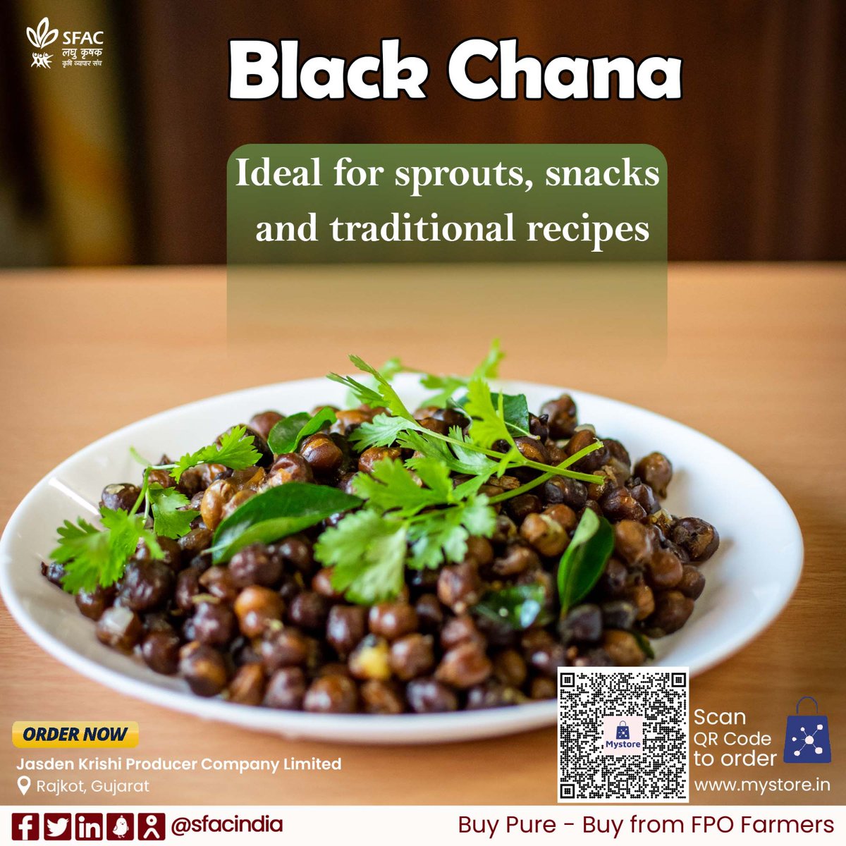 sfacindia's tweet image. Soaked, sprouted, or cooked into curries, this premium black chana keeps you energized, full &amp;amp; nourished throughout the day.

Buy straight from FPO farmers👇
mystore.in/en/product/bla…

💪
@MOFPI_GOI @APEDADOC #VocalForLocal #Chana #HealthyEating #HealthyLifestyle #HealthyHabits