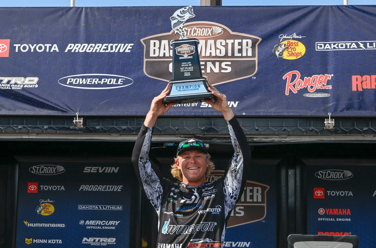 outdoorsmencom's tweet photo. Laker Howell is Classic-bound! 🎣 With a two-day total of 39 lbs, 13 oz, he takes the win at the Bassmaster Open on Leech Lake and punches his ticket to the 2026 Bassmaster Classic!
-
-
#bassmaster #BassFishing #angler #bassopen #fishingtournament https://t.co/ae1klwNXrw
