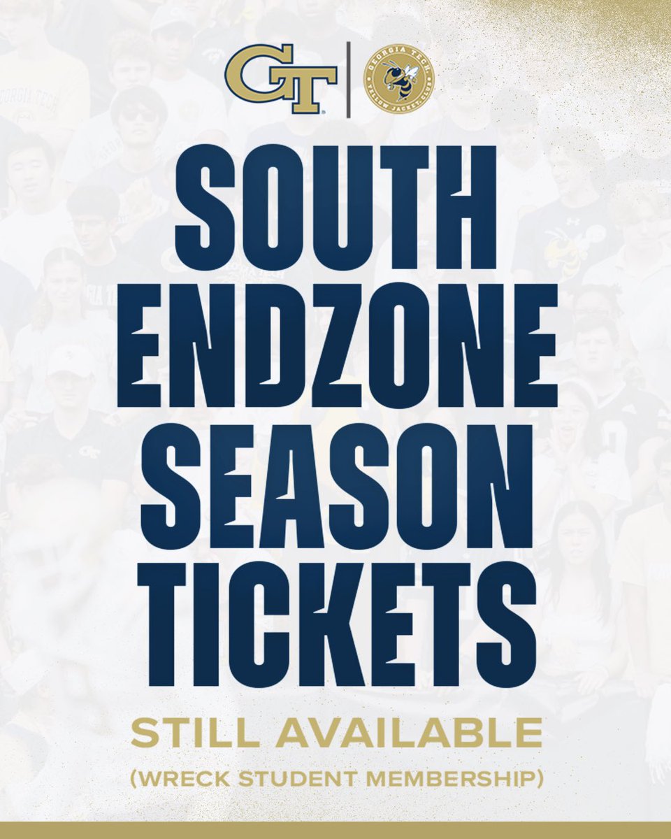 🗣️ Students, kickoff is almost here!

🎟️ Get your season ticket now buzz.gt/StudentFBTicke…

#StingEm 🐝