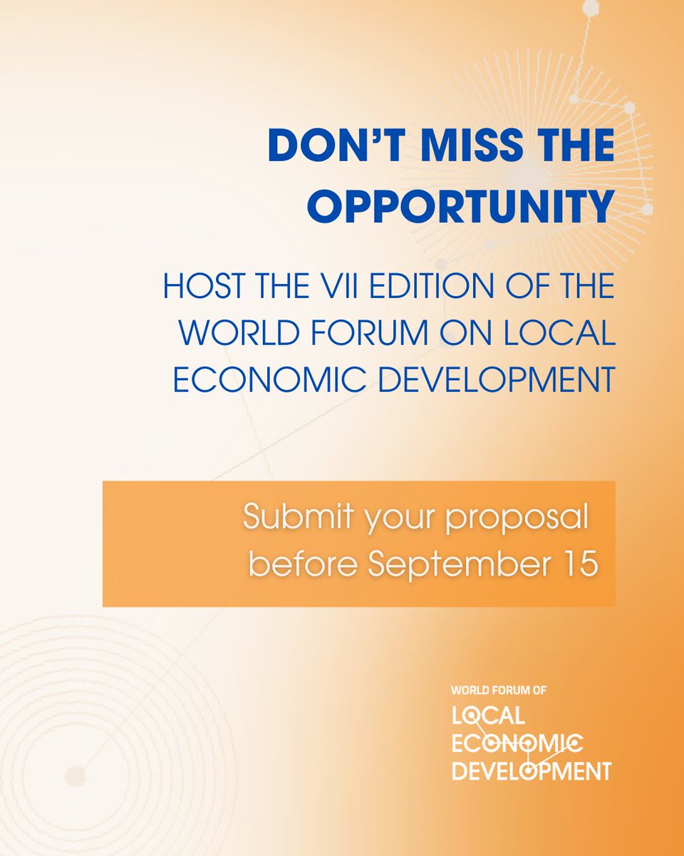 WorldLEDForum's tweet image. ⏳ Only 15 days left to apply!
🚀🌏 Is your city ready to host the VII WFLED 2027?
📅 Apply by Sept 15
🔗 ledworldforum.org/call-for-expre…
#WorldForumLED #LocalDevelopment #WFLED2027