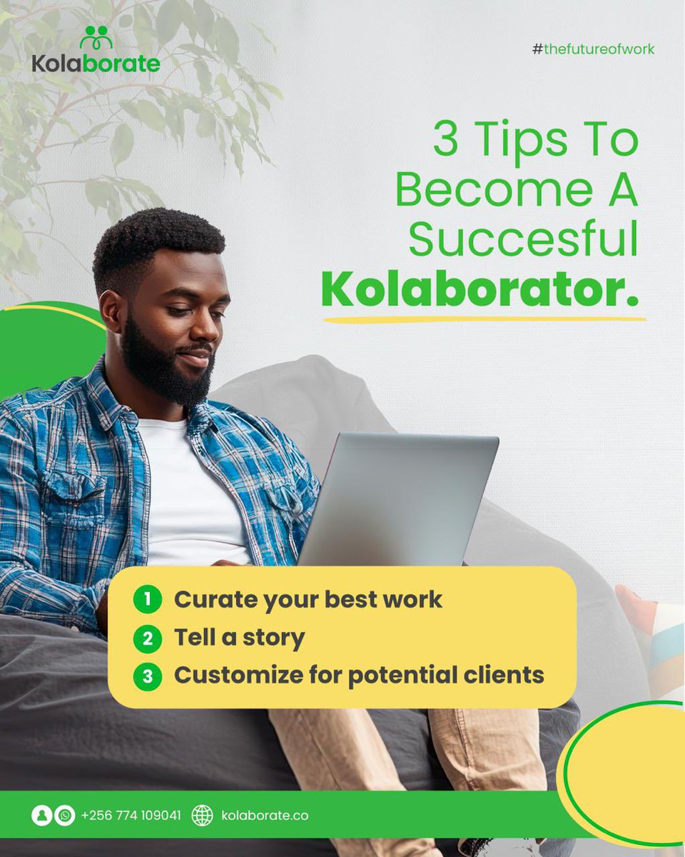 Here are the 3 tips to have a standout portfolio as a kolaborator. 
#FreelancerTips #KnowYourWorth #UgandaFreelancers