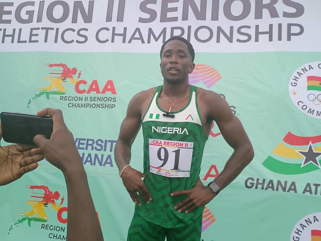 MakingOfChamps's tweet photo. Official Result men's 100m heats 1 & 2 : 

Olaolu Jason Olatunde led the qualifications into the men's 100m final at the CAA Region 2 in Accra, running the fastest time of the two heats. 

Olatunde won heat 1, easing off before he got to the line in a time of 10.55s (-1.2). Ghana's Kevin Arthur finished 2nd in 10.65s and Cote d'ivoire's Kouadio Kouame 3rd in the race with a time of 10.76s 

In heat 2, Emmanuel Taiwo James made his first international outing for Nigeria, winning his heat to advance to the final. 

James clocked a time of 10.61s (-0.9), defeating Ghana's Edwin Gadayi who came in 2nd in 10.66s, and Togo's Kossi Nayo finishing 3rd in 10.75s