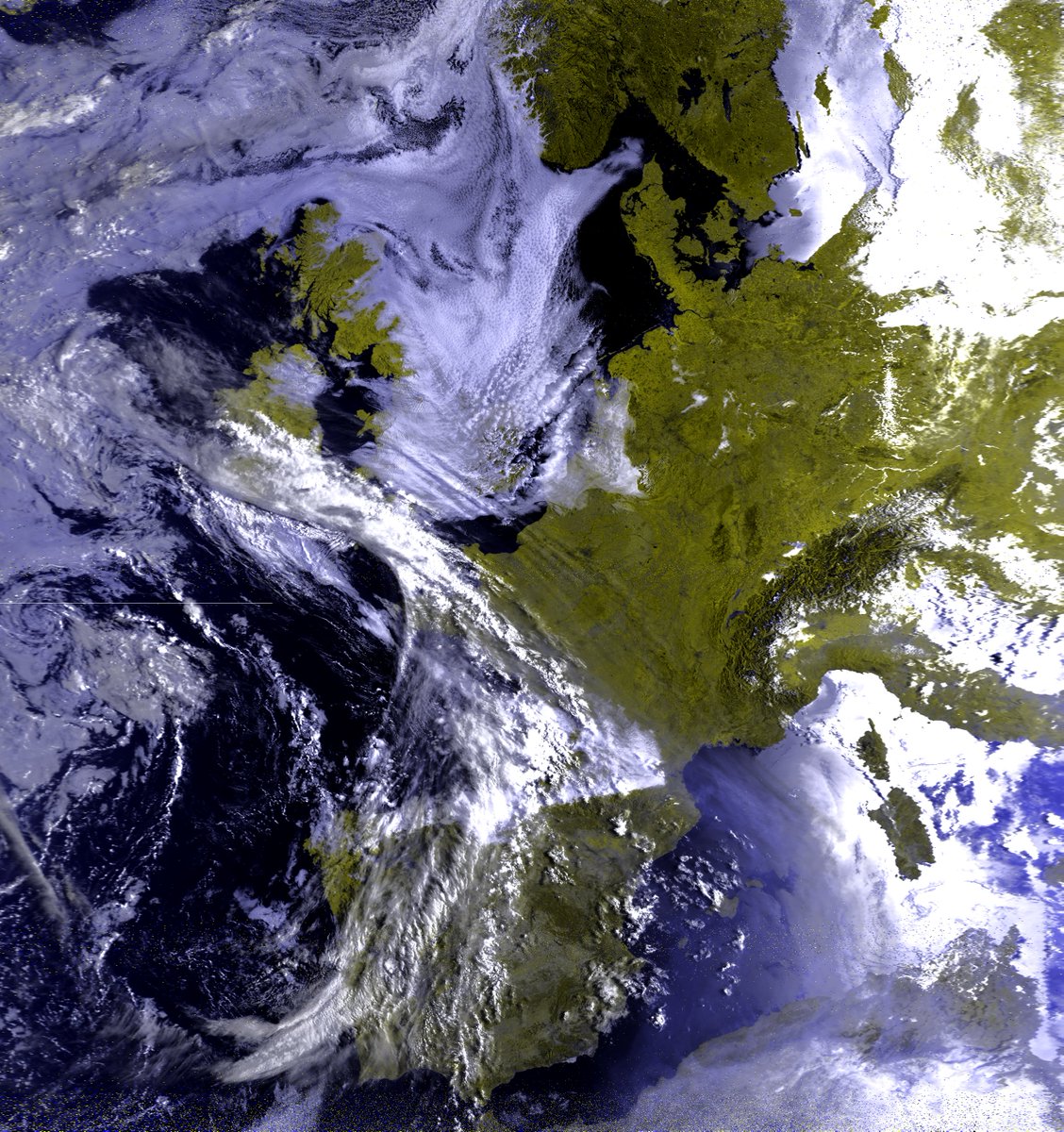 NOAA 15 System HRPT RGB 18Aug 2025 UT 07.45