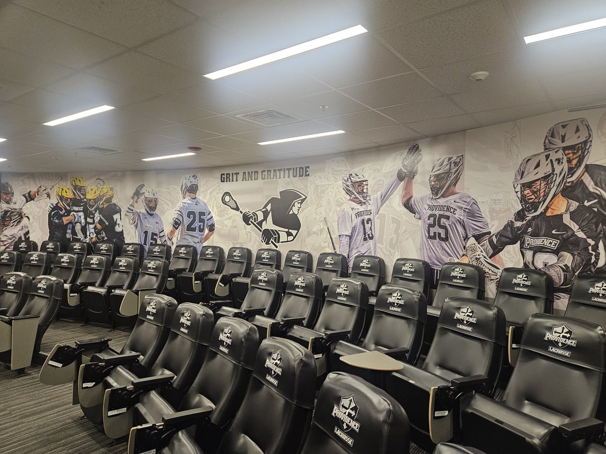 New wall wrap in the Men's Lacrosse video room