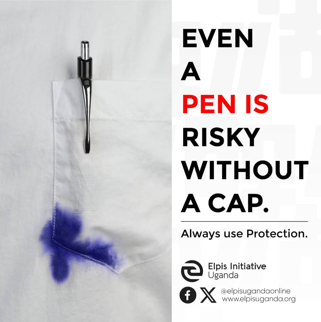 EIUganda's tweet image. 📢A pen without a cap leaves stains. A person without protection leaves regrets. ✍🏾➡️🛡️
Play it smart, always use protection.
#ElpisUganda #StayProtected #makechange