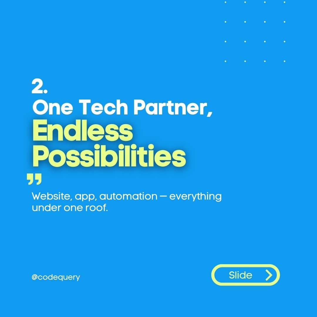 Codequery_'s tweet image. Did you know? Businesses across India trust CodeQuery because we deliver speed, scalability, and support like no other.

Stay tuned for further details! 
Email: Contact@codequery.in
☎️Contact: +91- 9771790558
🌐website: codequery.in

#CodeQuery #BusinessGrowth #SaaS