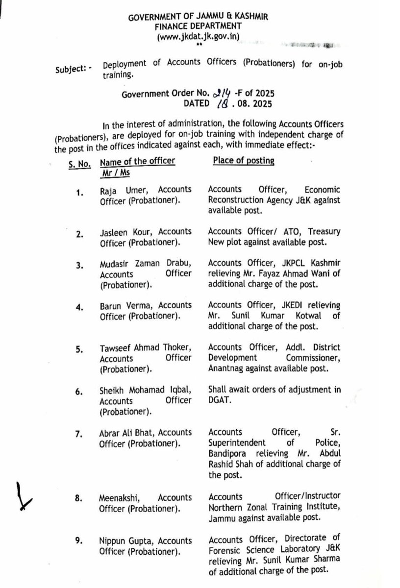 Jammu And Kashmir Finance & Accounts Society tweet media