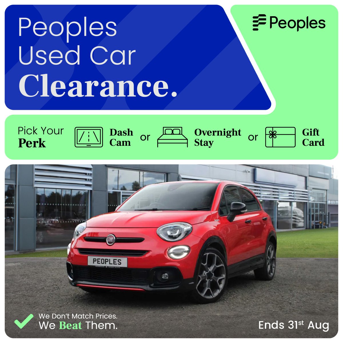 PeoplesBYD's tweet photo. Used Car Clearance

This 2020 Fiat 500X Sport is £600 below the national average – verified by Auto Trader.

650 cars in stock from 27 top brands! Cars can be moved to your nearest Peoples store – just ask

👉 Shop the range now: https://t.co/3MtXB7nMdz

T&amp;Cs apply
#Fiat #Fiat500 https://t.co/8XuHBv63Ll