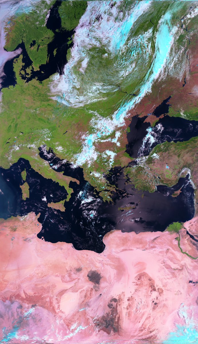Metop C  System AHRPT RGB 18 Aug 2025 UT 08.30