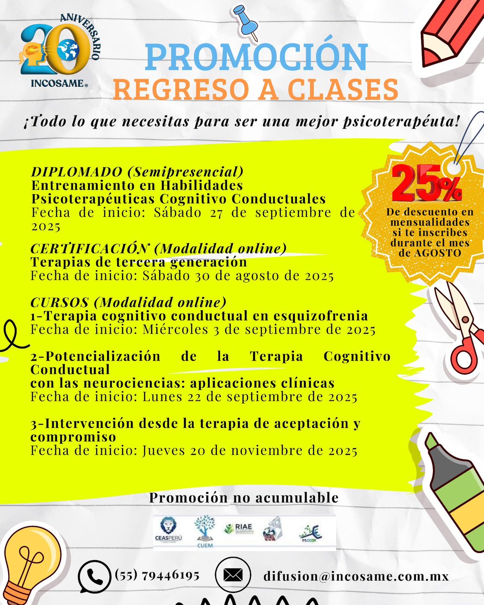DrAlejandroTCC's tweet photo. #incosame #soyincosame @INCOSAME  #tcc #saludmental #psicoterapia https://t.co/Ro4nObHCPW