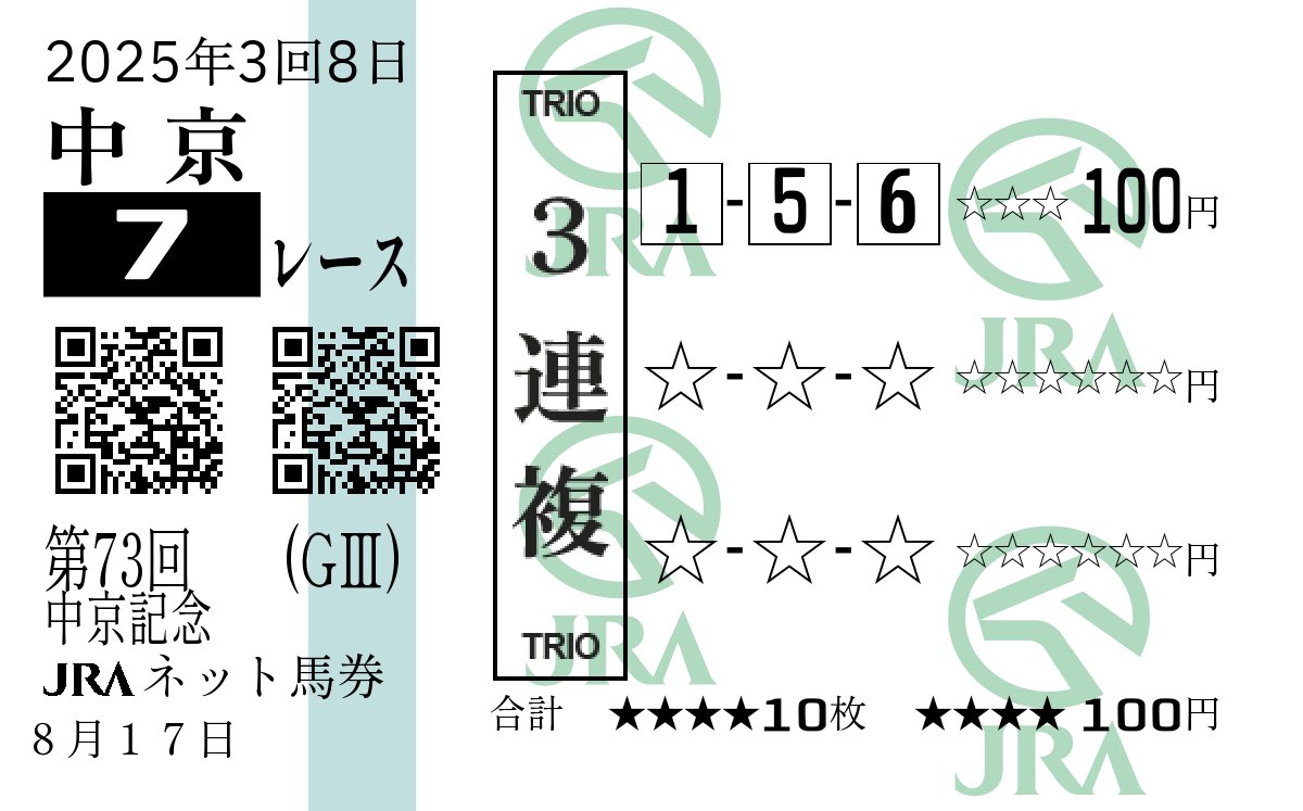 movetothemars's tweet photo. 事後報告です。
惨敗続きの夏競馬。
気持ちを切らすことなく、1,000円縛りで、先週末も買い続けてました。

結果は、
札幌記念は惨敗も、
中京記念で、これまでのマイナスをチャラにし、プラスまで生み出す、3連複約9万円の大勝利！ https://t.co/pCL1XnrwXk