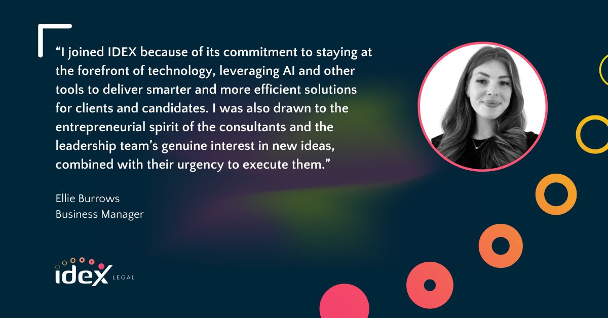 IDEX Consulting (@idexconsulting) on Twitter photo We're excited to welcome Ellie Burrows, Business Manager, to the <a href="/IDEXConsulting/">IDEX Consulting</a> Legal, Risk & Compliance team.
Ellie will be leading our North American lateral associate market, helping clients find top talent and professionals achieve their career goals.
#Legal #Recruitment We're excited to welcome Ellie Burrows, Business Manager, to the <a href="/IDEXConsulting/">IDEX Consulting</a> Legal, Risk & Compliance team.
Ellie will be leading our North American lateral associate market, helping clients find top talent and professionals achieve their career goals.
#Legal #Recruitment