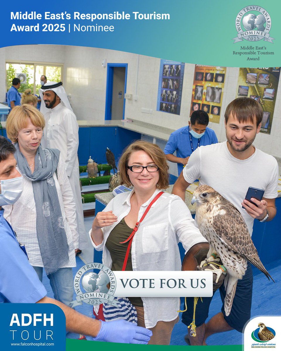 The ADFH Tour is the perfect summer activity and indoor adventure, fully air-conditioned, family-friendly, and packed with fascinating insights into falcons, veterinary care, and UAE heritage.

Cast your vote now via  notifications.worldtravelawards.com/.../y-l.../

#