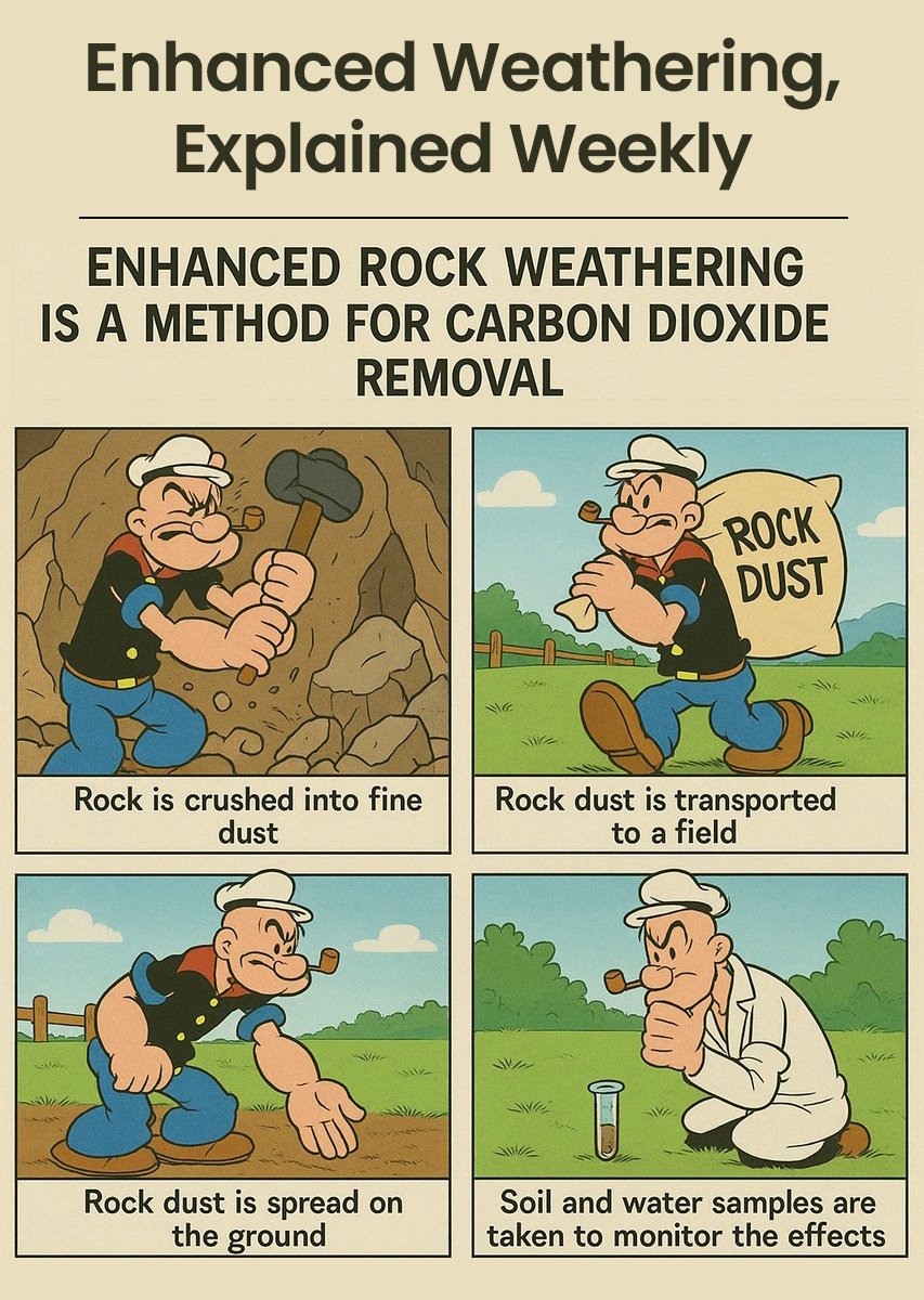 Your Weekly Dose of Rock Solid EW Knowledge!

For enhanced weathering projects, common amounts of rock spread on the fields are between 5 and 20 tons per hectare. Some in-field experiments even go up to 40 or 50 tons per hectare. We even tried 400 t/ha in our lab tests to see