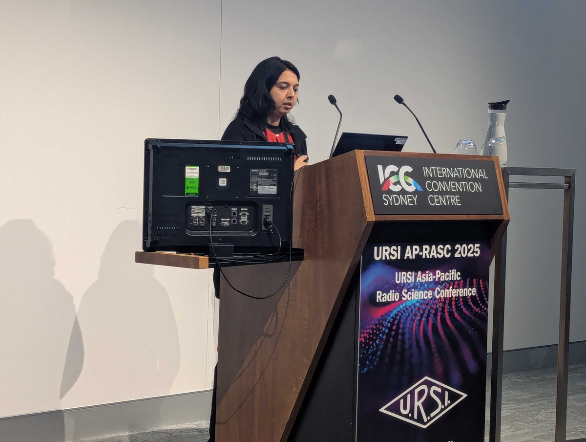 NCRA_Outreach's tweet photo. #URSI - #APRASC 2025 commenced today in Sydney!

Dr. Ruta Kale from #NCRA - #TIFR delivered a talk on “Batch Processing Pipeline Development in the SKA Data Processing ART: Updates from Team Dhruva.”

Stay tuned as more colleagues from NCRA share their work in the coming days. https://t.co/THUIaqTlsg