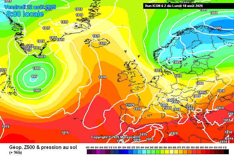 📉 La vague de #chaleur est bientôt terminée et sera remplacée par une masse d'air plus fraîche entre jeudi 21 et samedi 23, pilotée par un flux de nord.

On devrait retrouver des niveaux de saison, voire légèrement inférieures aux normales de saison, mais l'écart ne serait pas