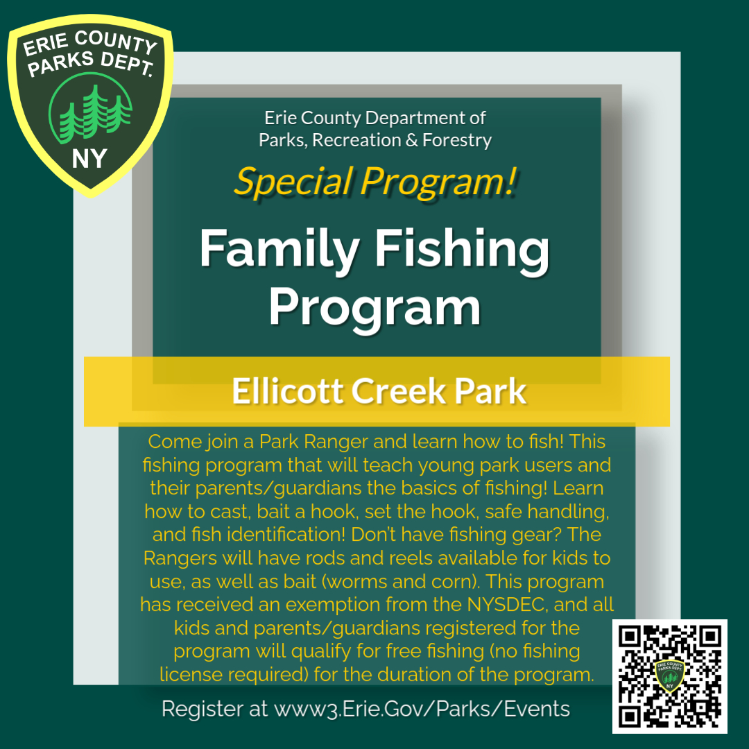 ErieCountyParks's tweet photo. Join a Park Ranger and learn how to fish this Wednesday, August 20, 6-7:30pm at Ellicott Creek Park! π£ For more information or to pre-register visit https://t.co/dHKyci4b9o
#FindYourNextAdventure at #YourErieCountyParks with #10000AcresToExplore https://t.co/bjq5cdIjqi