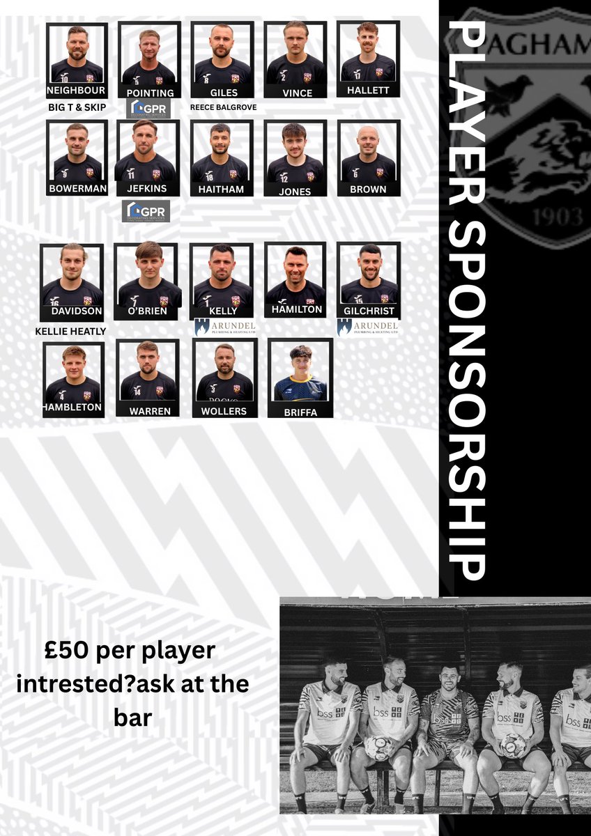 PaghamFCNews's tweet photo. ⸻
⚽️ Player Sponsorships Now Open! ⚽️
Back your favourite Pagham FC player this season for just £50
✅ Your name in the matchday programme
✅ Supporting the player & the club
Be part of the Lions Pride 🦁
👉 A few more players will be added in the coming weeks!
#PaghamFC #UpTheLions
@thesnlfdod @TheSnlf @NonLeague_SSX @TheSCFL @PaghamLadiesFC @Paghamfcyouth