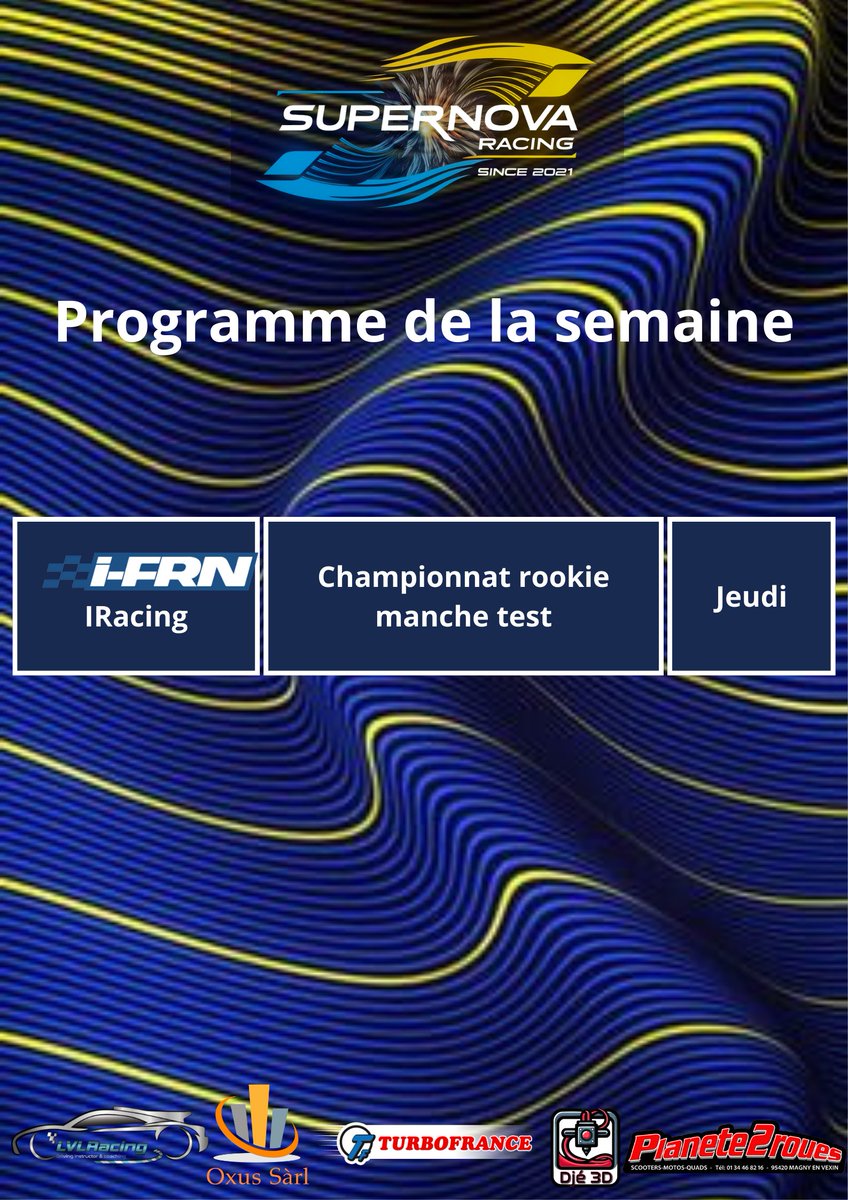 RacingSupernova's tweet photo. C'est la reprise!! Petite semaine avec une course de test jeudi prochain dans le cadre du championnat IFRN Rookie. https://t.co/OjB93hsu58