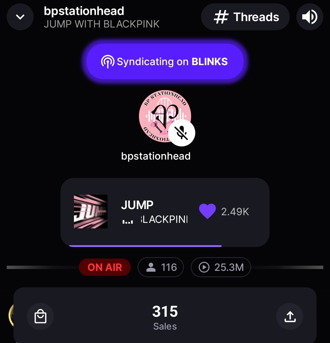 BP Stationhead (@bpstationhead) on Twitter photo Our streams for #Jump decreasing. Reminder to join our 24/7 listening party for <a href="/BLACKPINK/">BLACKPINKOFFICIAL</a> on our @Stationhead channel. Invite your friends and moots to join us.
More listeners = More streams
Join here :stationhead.live/bpstationhead Our streams for #Jump decreasing. Reminder to join our 24/7 listening party for <a href="/BLACKPINK/">BLACKPINKOFFICIAL</a> on our @Stationhead channel. Invite your friends and moots to join us.
More listeners = More streams
Join here :stationhead.live/bpstationhead