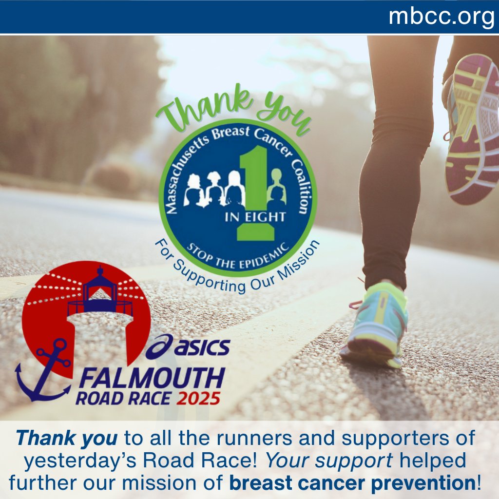 Thank you to all the runners and supporters of yesterday’s Road Race! Your support helped further our mission of breast cancer prevention!
#ThankYou #MBCC #FalmouthRoadRace #Fundraising #Community