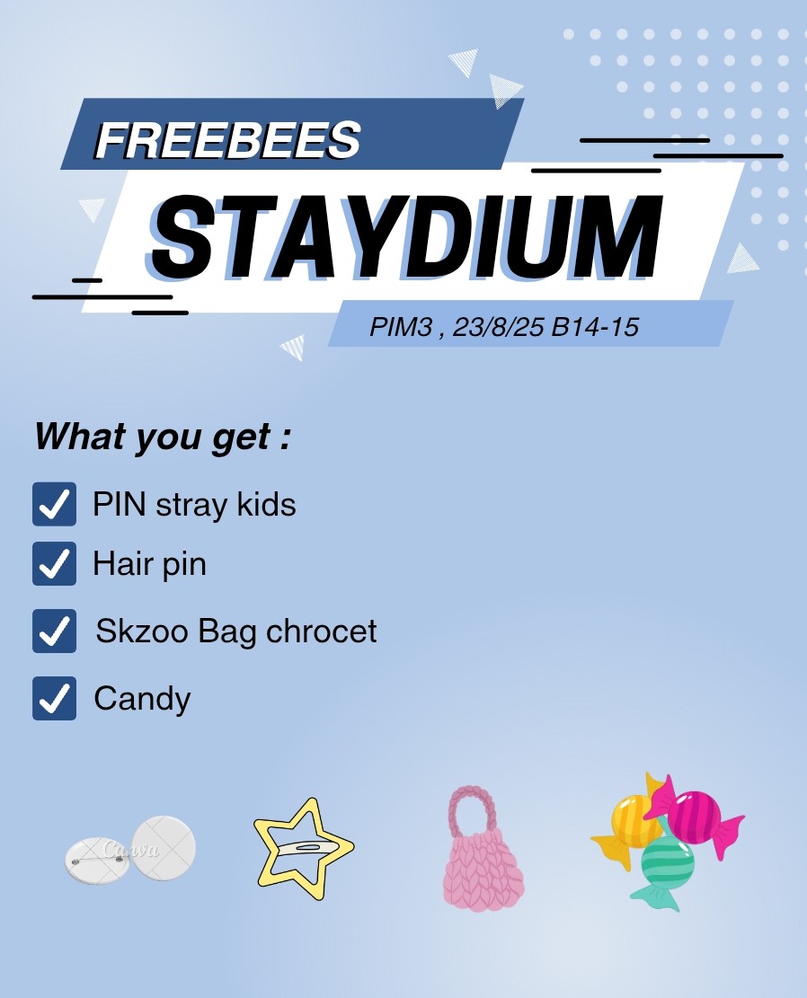Han6478Han's tweet photo. Sportify STAYdium in Jakarta freebees
By @Han6478Han 

Rules:
🐣 Retweet &amp; Likes
🐣 meet me and say "Hi hanif "
🐣 kindly tag me if u get one
🐣 open for trade 
🐣 limited freebees 
Thank you and have a nice day 🐣🐱 https://t.co/fQzRGb1gFm