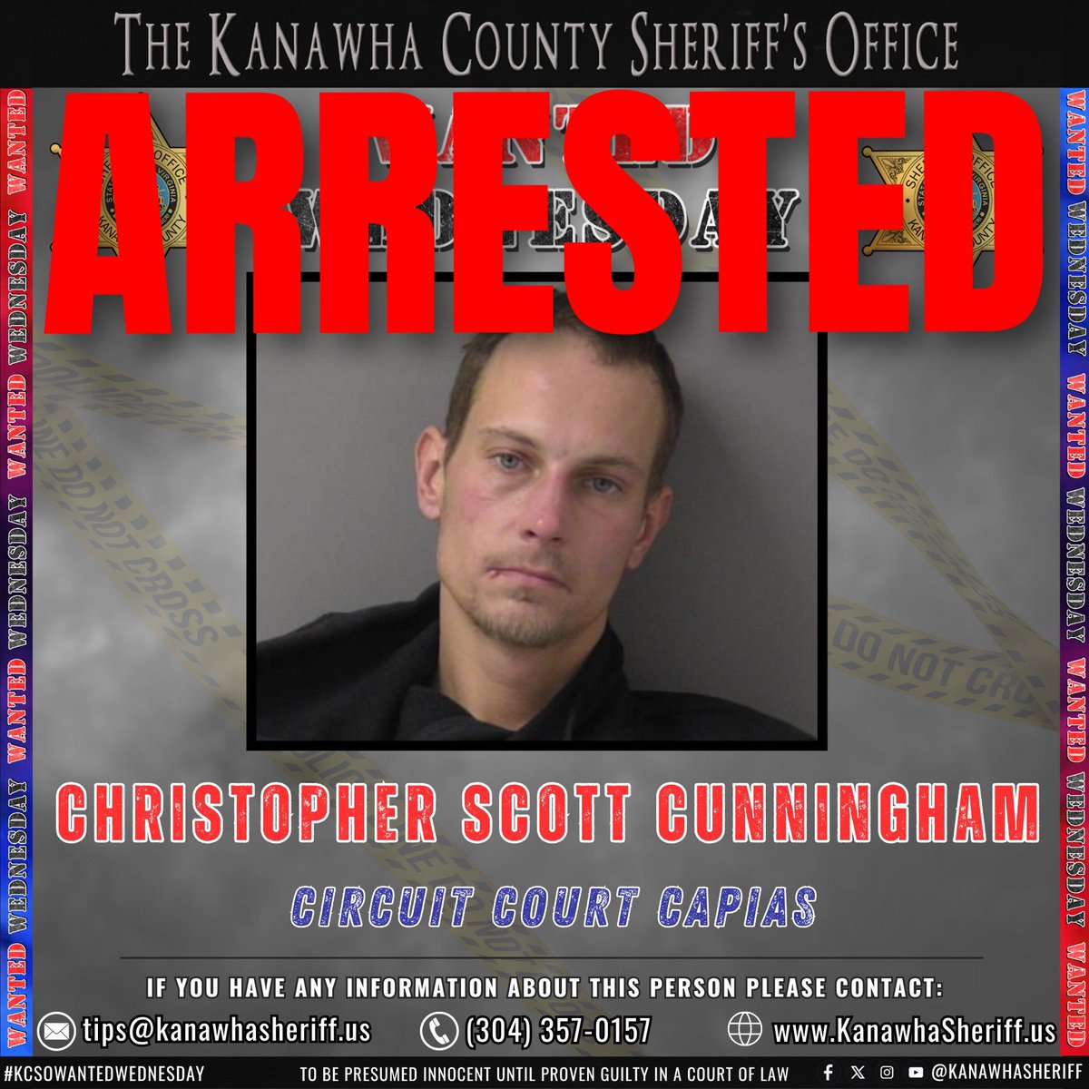 Update:  CHRISTOPHER CUNNINGHAM was arrested by #KCSO on 8/17/25