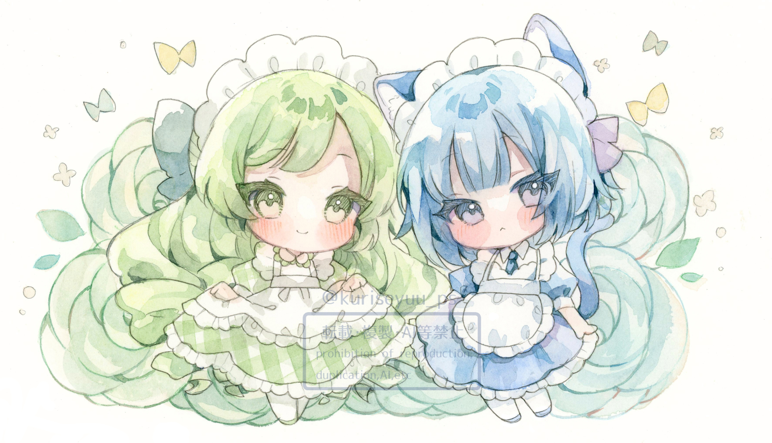ちぇりおん☆さま専用（原画）白雪の魔法【水彩画】ほか　2点おまとめ 優子鈴 作品集＆イラストメイキング 透明水彩で描く可憐な美少