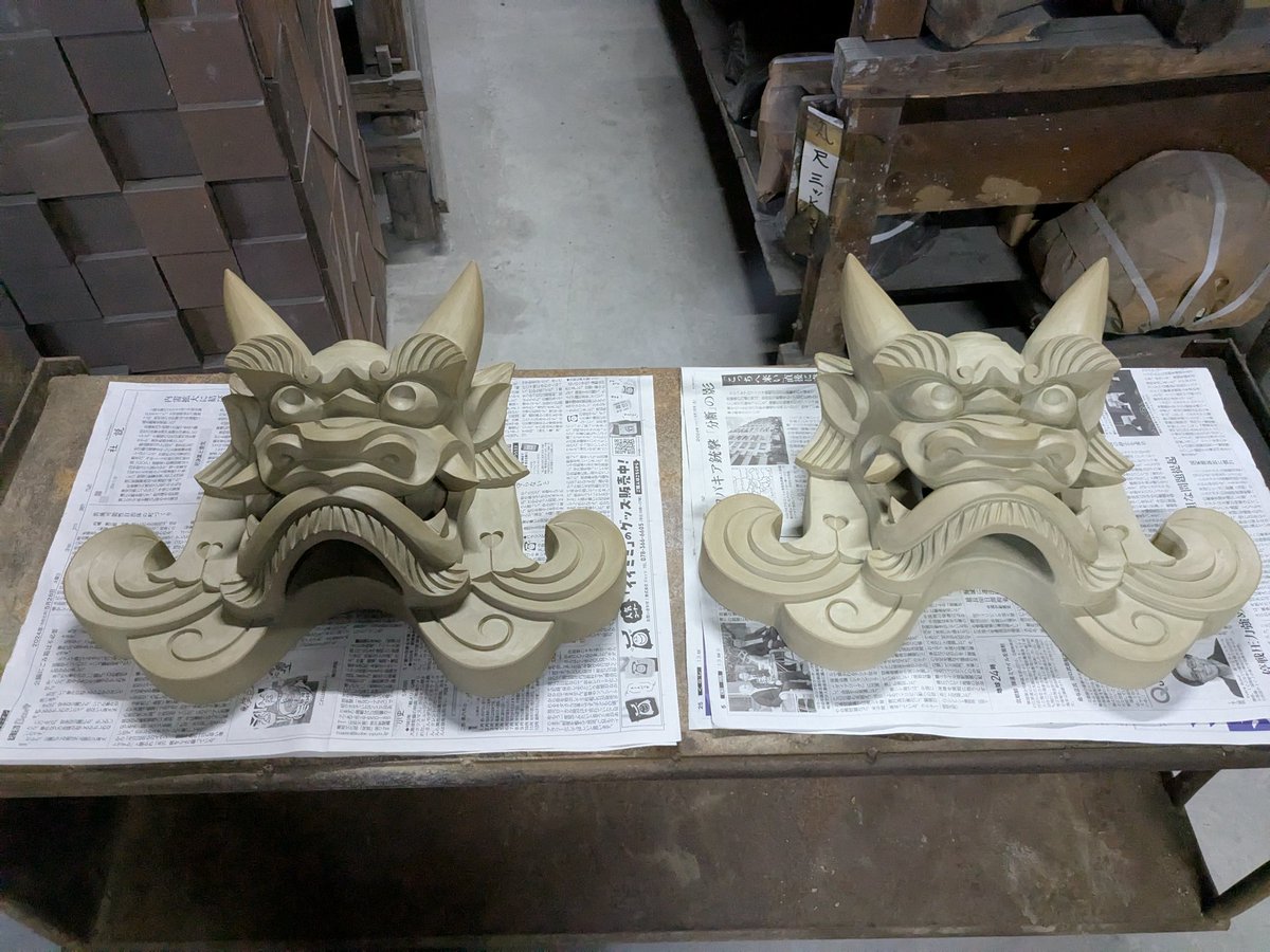 【美品】瓦　鬼瓦　口つむり　7寸 美品】 瓦 鬼瓦 口つむり 7寸（7寸丸止め(小・紐無) / いぶし銀