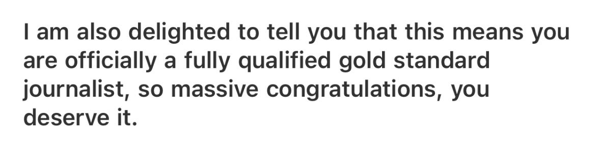 It’s official! I am now a Gold Standard NCTJ-qualified journo🌟.

A big thank you to everyone at <a href="/NewsAssociates/">News Associates</a> - I had the best time on the course, even amid the stress! 

I am now freelancing - if you’re looking for a news reporter, reach me at dunya.pintosimoes@gmail.com.