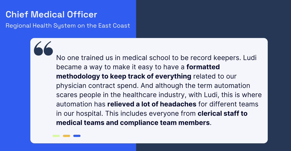DocTimeLog's tweet image. Manual tracking never fit provider comp. One client summed it up perfectly:
“No one trained us in med school to be record keepers.”
With the right system, the whole process gets smoother.
We’ll show you how it could work at your hospital: ludiinc.com/contact/