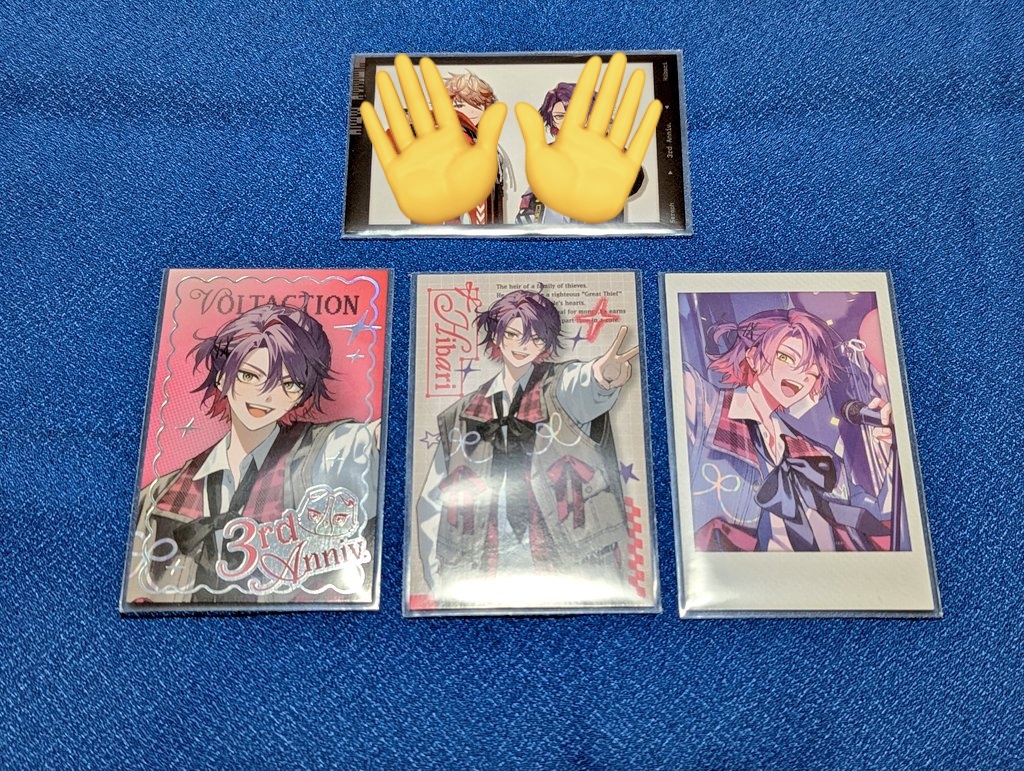 Sternstunde2061's tweet photo. 【交換/譲渡】にじさんじ VOLTACTION 3rd Anniversary ランダムフォト風カード

【譲】画像①

【求】画像② または定価（+送料）

名古屋手渡し or 郵送でのお取引希望です。
よろしくお願いいたします。 https://t.co/SEBlI2nqPr