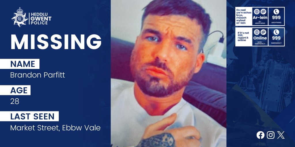 ⁉ Can you help?

‼We’re appealing for information to find Brandon Parfitt, 28, who has been reported as missing.

🔗orlo.uk/TVUQu