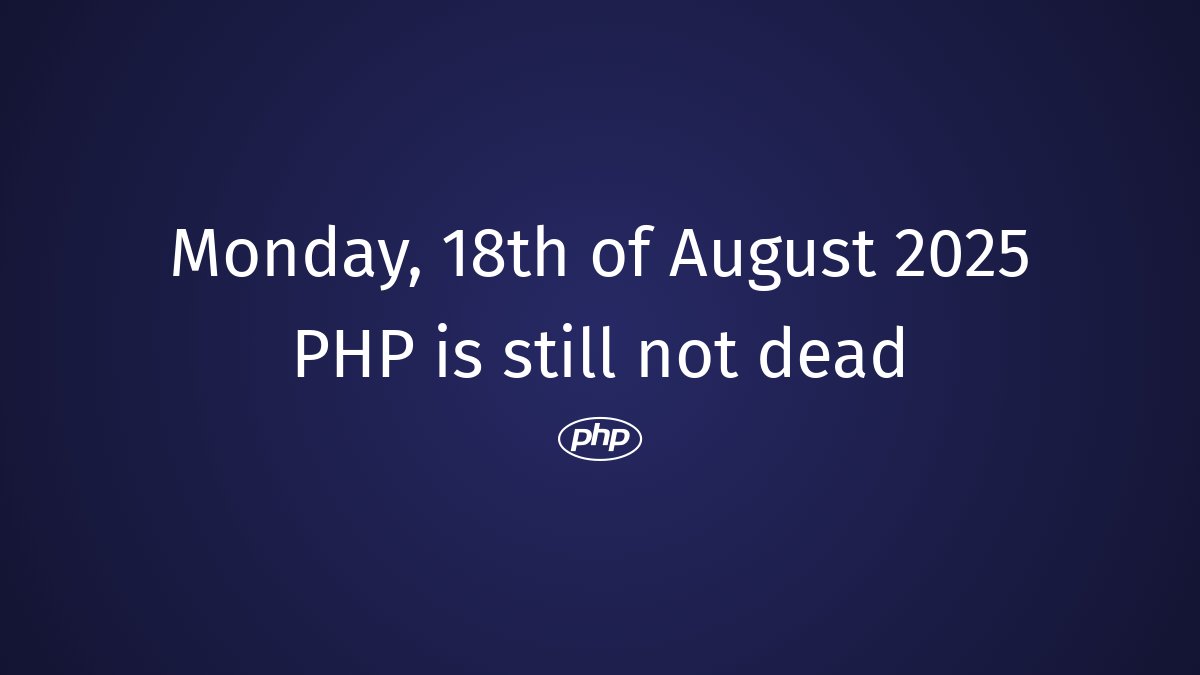 PhpDead's tweet image. PHP still not dead #php #LegacyPHP #PHPThriving #PHPOOP #PHPEvolution #RIPPHP #PHPRenovated #PHPProgramming #PHPPostMortem #PHPTransformed