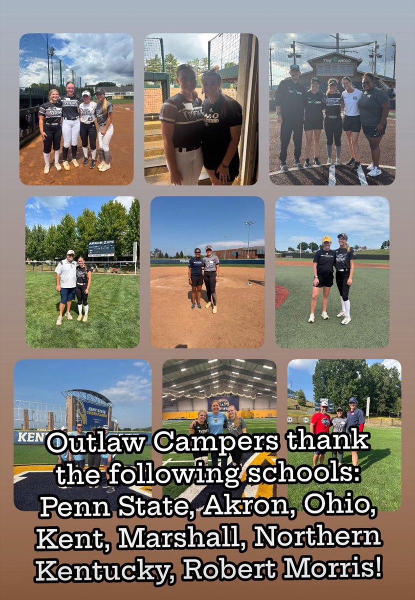 Such a big camp week for us. We want to thank the following schools for allowing us to grow and showcase ourselves. <a href="/KentStSoftball/">Kent State Softball</a> <a href="/PennStateSB/">Penn State Softball</a> <a href="/OhioBobcatSB/">Ohio Softball</a> <a href="/CoachJexx_RMU/">Coach Jexx</a> <a href="/marshallu/">Marshall University</a> <a href="/ZipsSB/">Akron Zips Softball</a> <a href="/NKUNorseSB/">NKU Softball 🥎</a>