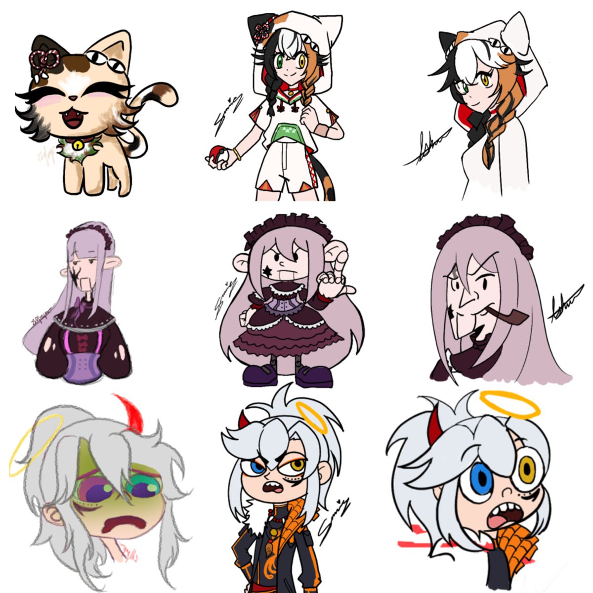 Cursed saturday are baaaaack ⭐️ 

Huge thanks once again to the amazing <a href="/SumireNoYume_/">Sumire 🎨🦥 | COMMS CLOSED</a> and <a href="/IshmariVT/">Ishmari | 🍀 👓 | Directionally Challenged</a> 

#CrocGallery #PhoenixxArt #PorcelainMade #NyanKarts